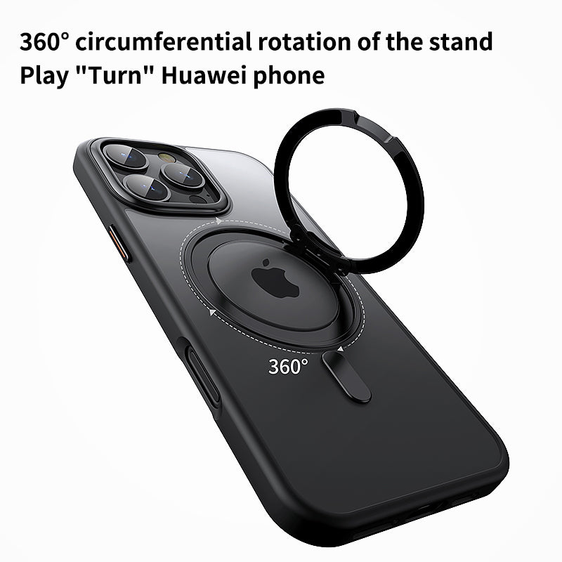 Suitable for Apple 16pro phone case 2025 new anti-collision protective case 15pro frosted semi transparent protective case 14promax advanced magnetic suction ip13 bracket protective case 16promax all inclusive anti fall protective case