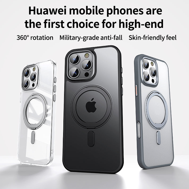 Suitable for Apple 16pro phone case 2025 new anti-collision protective case 15pro frosted semi transparent protective case 14promax advanced magnetic suction ip13 bracket protective case 16promax all inclusive anti fall protective case